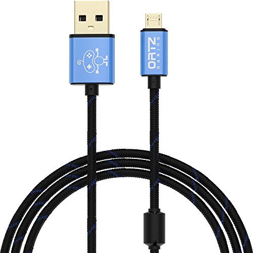 Ortz 10-Feet Charging Cable [Rapid Charge] for PS4 Controller/Android Phone/Xbox One - 3M Micro USB [Extra Long] - Premium Quality - Lead for Android Phones - Best USB Data Charger [Gold Plated]