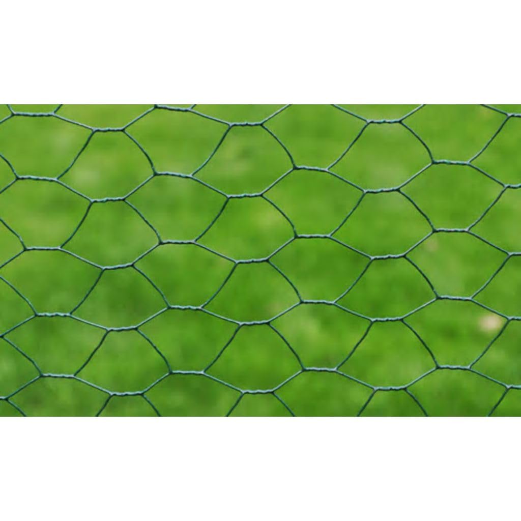 GuyAna Recinzione in Rete per Pollaio Rivestita in PVC 25x1 m Verde,Recinzione in Rete per Pollaio,Recinzioni per Pollaio,Rete per Pollame(SPU:140412)