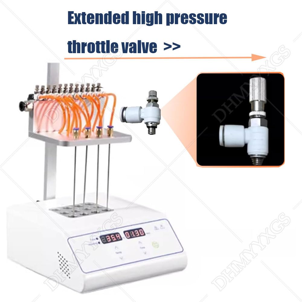 Evaporatore di Azoto Secco, Concentratore di Campioni di Azoto, Altezza Regolabile 200 Mm, Controllo Preciso della Temperatura, Flusso Regolabile, per Laboratorio, Analisi Ambientali 12holes