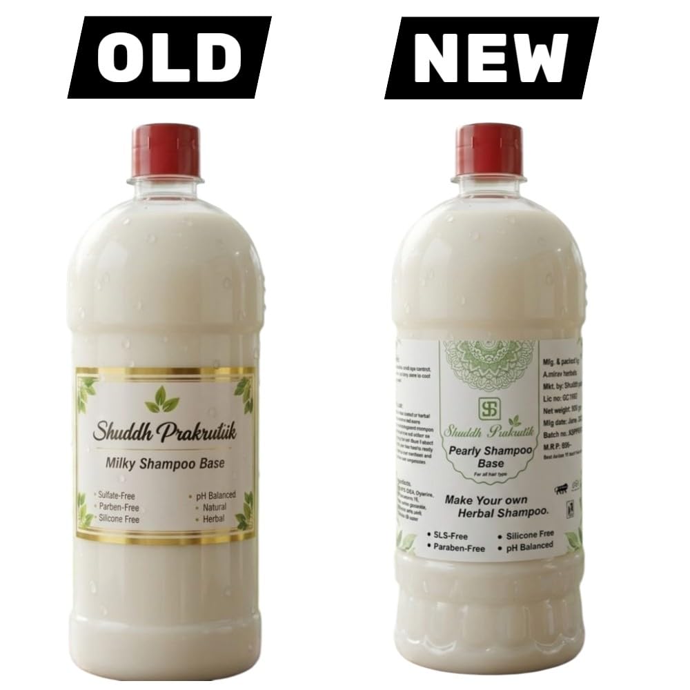 shuddh prakrutik pearly herbal making concentrate Shampoo Base|Peraben,Sls Free| Homemade DIY Perfect for Customizable Formulations|1 litter
