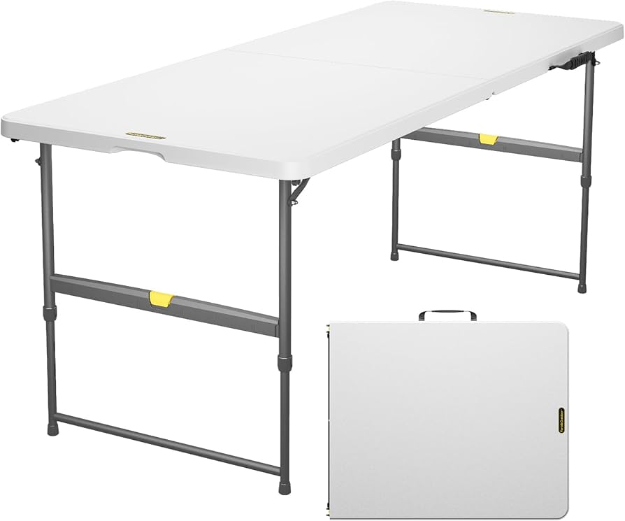 Amazon.com: FanttikOutdoor 6ft Portable Folding Table, 3 Heights Amazon.com: FanttikOutdoor 6ft Portable Folding Table, 3 Heights