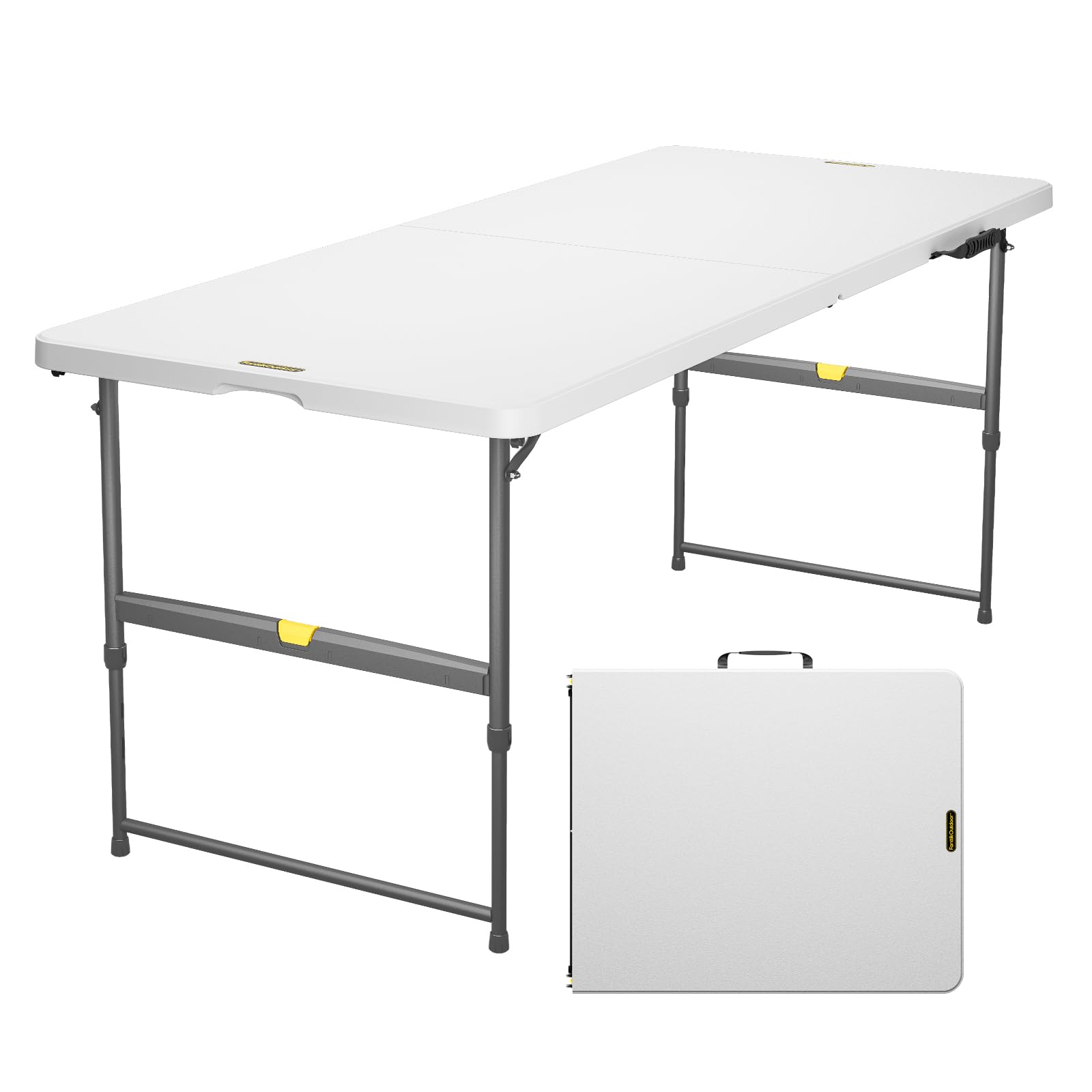 Amazon.com: FanttikOutdoor 6ft Portable Folding Table, 3 Heights