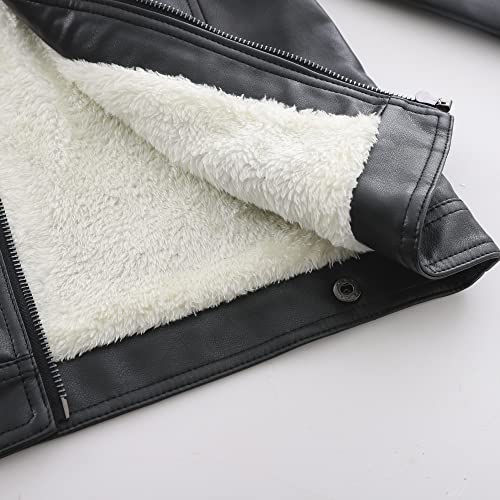 LJYH Boys Leather Jackets New Spring Children Collar Motorcycle Faux Leather Zipper Coats 11/12yrs
