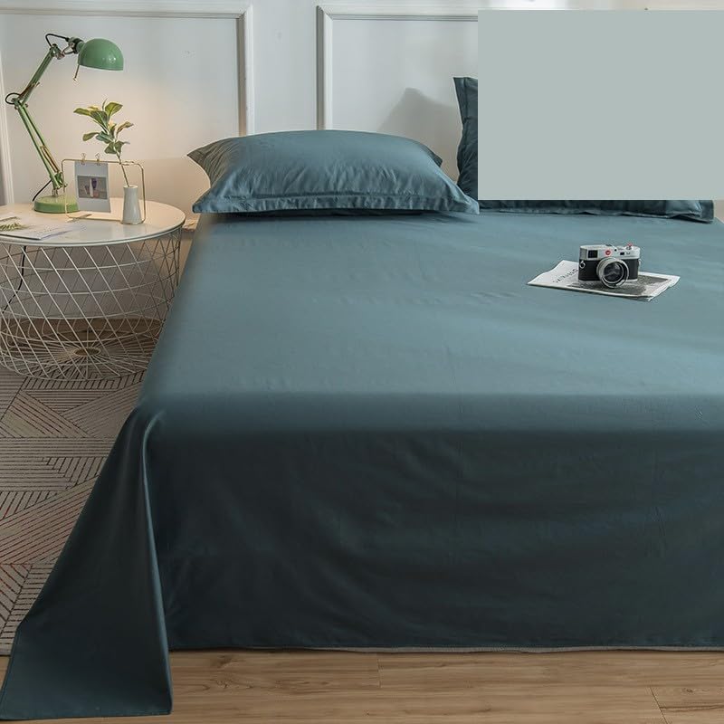 Sábana individual doble verde oscuro de algodón para dormitorios de estilo nórdico moderno