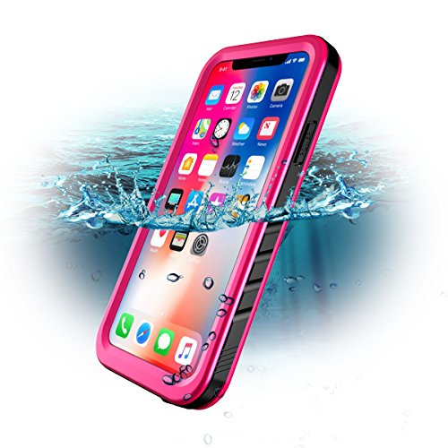 Gelink Coque Étanche pour iPhone X, iPhone XS Waterproof Case, Certifiée IPX8 Imperméable Anti-Choc Anti-poussière et Anti-Neige Housse Etui pour Apple iPhone X/iPhone XS (Rose)