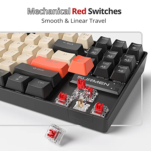 Image of Fogruaden RGB Wired 75% Percent Mechanical Keyboard with Red Switch TKL Mechanical Keyboard 75 Percent, 87 Keys NKRO Compact Gaming Keyboard 75% for Win /Mac Laptop PC Gamer (Carbon /87)