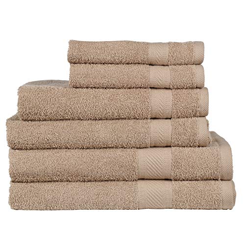 SweetNeedle - Daily Use Set Asciugamani a 6 Pezzi, Biancheria - 2 Asciugamani da Bagno 70x140 CM, 2 Asciugamani 50x90 CM, 2 salviette 30x30 CM - 100% Cotone Ringspun, Pesante e Assorbente