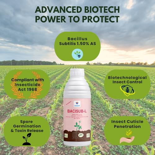Image of Utkarsh Bacillus Subtilis Biofungicide for Plants | Beneficial Microbes for Root Zone & Soil | Helps Protect from Fungal Diseases | For Home Garden, Terrace & Farms | BaciSub-L (250 ml; Pack of 1)