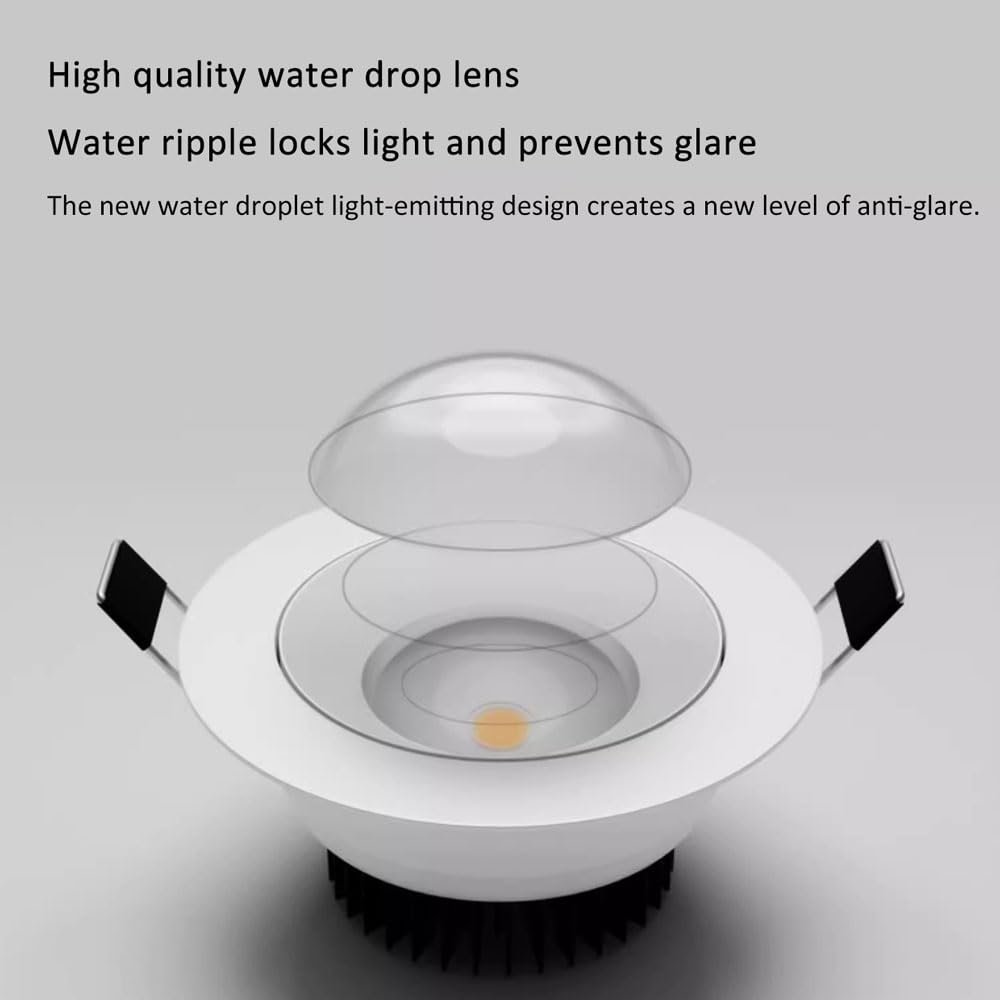 7W Antyodblaskowe Lampy Sufitowe Led, Nowoczesne, Proste Aluminiowe Reflektory, Okrągłe Panele Sufitowe, Lampy Wpuszczane Do Wnętrz W Centrach Handlowych I Lokalach Handl,-3000K