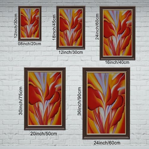 Impression florale vibrante Georgia O'keeffe Red Canna cadre suspendre déco bureau - 2
