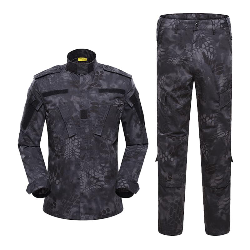 ACU II Tactical Training Suit, Military Style Camouflage Uniform Set, Long Sleeve Jacket and Pants, Windproof Outdoor Wear