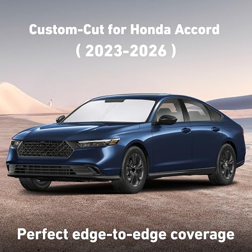 Image of EcoNour Windshield Sunshade Compatible for Honda Accord 2023-2024 2025 2026, Sun Visor for Front Windshield & Window Sun Shade Cover, UV Heat Blocker & Protector, Car Accessories