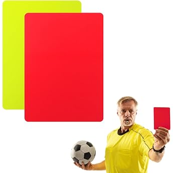 2 Pack Football Referee Card Red and Yellow Map of Football Yellow and Red Football Referee Cards Disciplinary Cards Referee Tool for Competition Games