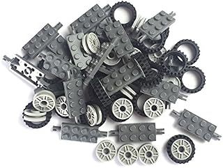 24 mm X 7 mm Tire,Wheel and Long Axles -50 Pieces Brick Building