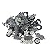 24 mm X 7 mm Tire,Wheel and Long Axles -50 Pieces Brick Building Chassis Pieces Education Wheels Set Toy