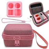 Hard Carrying Case and Silicone Skin Cover for YOTO Mini Screen-Free Bluetooth Audio Player, Compatible Accessories for Yoto Mini Make Your Own Card – Kids Screen-Free Bluetooth Audio Player (Pink)