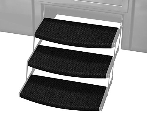 Prest-O-Fit 3-Pack 2-4110 Outrigger Radius XT RV Step Rug Black Onyx 22 in