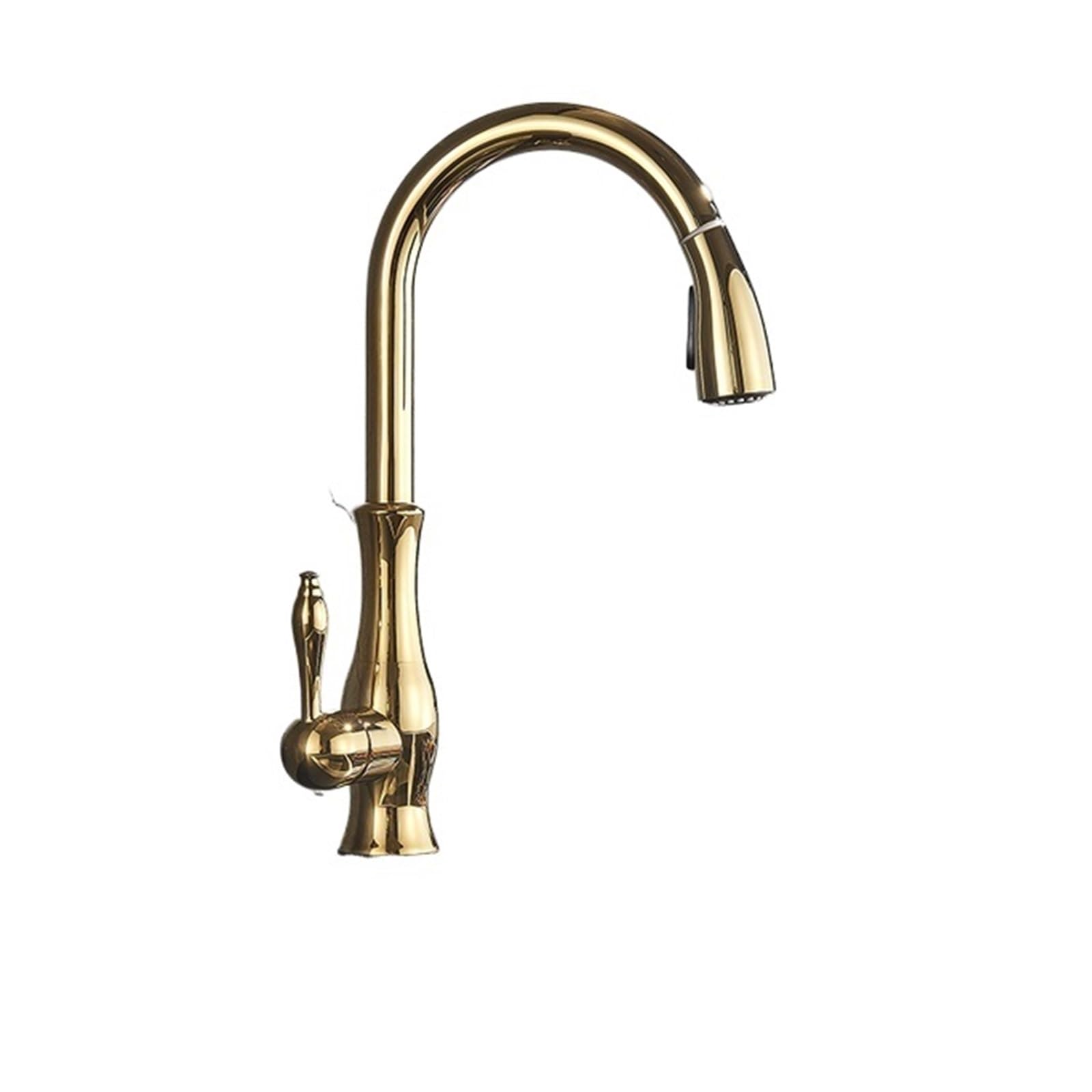 Gqnblvhzupdm Golden Kitchen Faucets, Black Bronze Kitchen Faucet, Pull Out Spray Hot And Cold Mixer Tap, Brass Single Hole Handle Swivel 360 Degree(Golden)