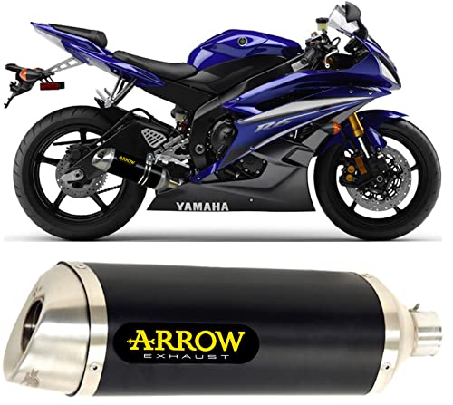  arrow 71699aon*, terminale omologato thunder alluminio nero, compatibile con moto yamaha yzf 600 r6 2006 2007 mototopgun
