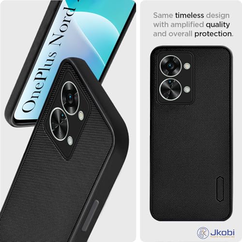 Image of Jkobi Back Cover Case for OnePlus Nord 2T 5G (Textured Grip Design | Camera Protection | Slim and Light Weight | Soft Touch and Feel | Black)
