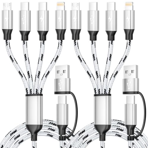 Image of Multi Charging Cable 5FT, 4 in 1 Charging Cables for Multiple Devices White