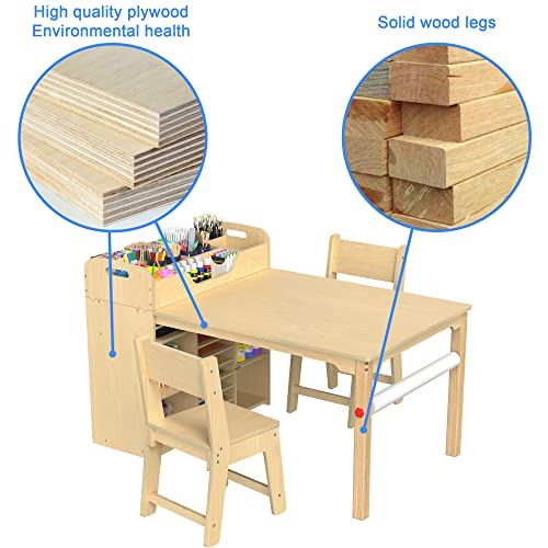 image for GDLF Kids Art Table and Chairs Set Craft Table with Large Storage Desk