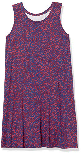 Amazon Essentials Women's Tank Swing Dress (Available In Plus Size), Navy/Red, Dots, 3X #TOP4