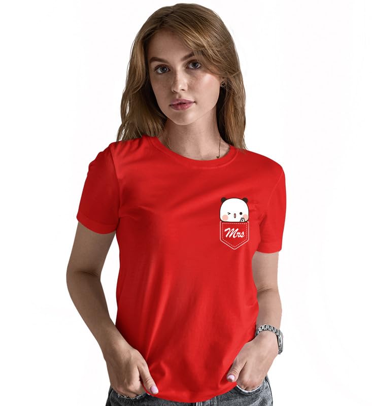 Image of INDISSH Couple Love Printed 100% Cotton Tshirt for Men and Women - CP-MRMRS