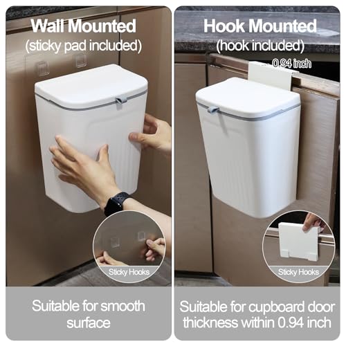 Caneca rectangular colgante blanca para cocina 12L miniatura 4