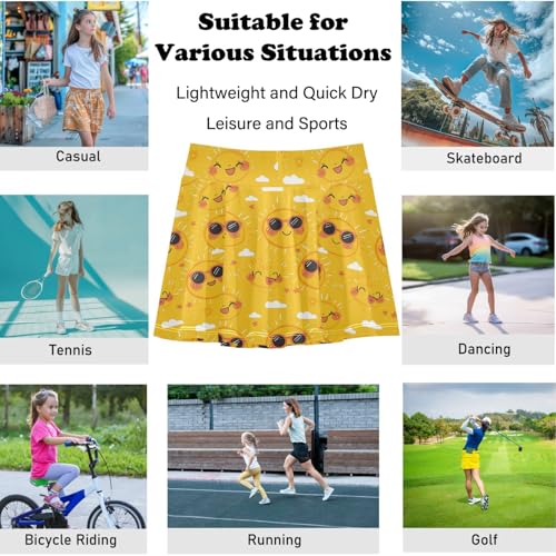 visesunny Girls Flowy Pleated Skirt Cartoon Hot Sun Tennis Golf Fashion Short Skorts for Casual Dance Outfit4