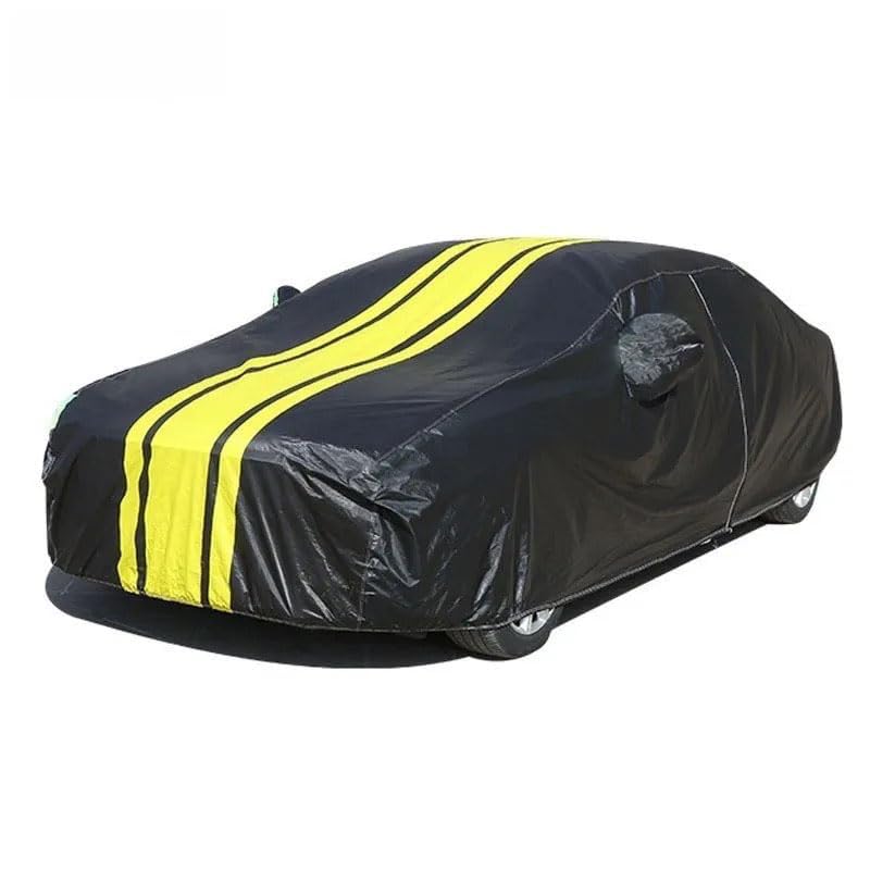 Image of PROTEGO All Weather Protection Car Cover for Hyundai I20 | Anti Dust, 100% Waterproof, Durable Cover - Triple Stitched Elastic Grip with Mirror Pocket | (Spyro Legend, Black & Yellow)