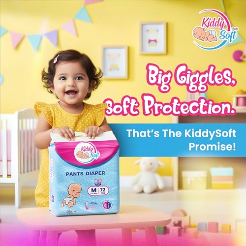 Image of Baby Diaper Pants, Medium (M), 72 Counts | with 5 Layer All Night Leakage Protection & Quick Absorbency | For Babies of 7-12 Kg | Up to 12 hours Protection | Rash Free Comfort Diapers