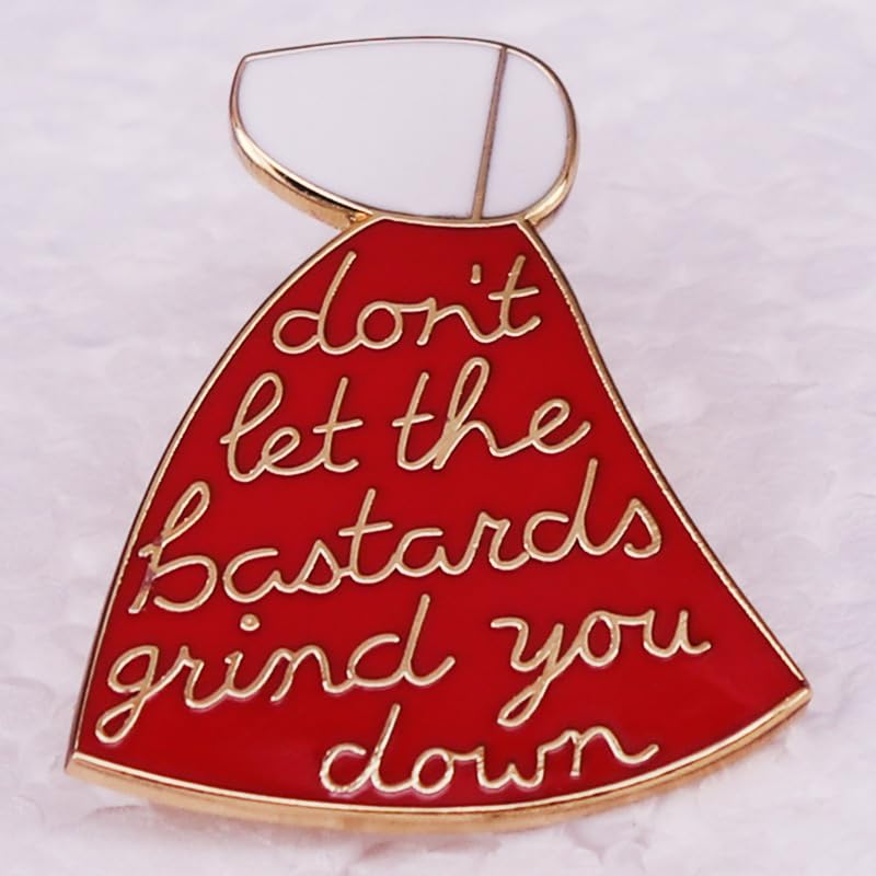 Image of Don't Let The Bastards Grind You Down Enamel Lapel Pin cartoon Maid Badge Brooch For Backpacks