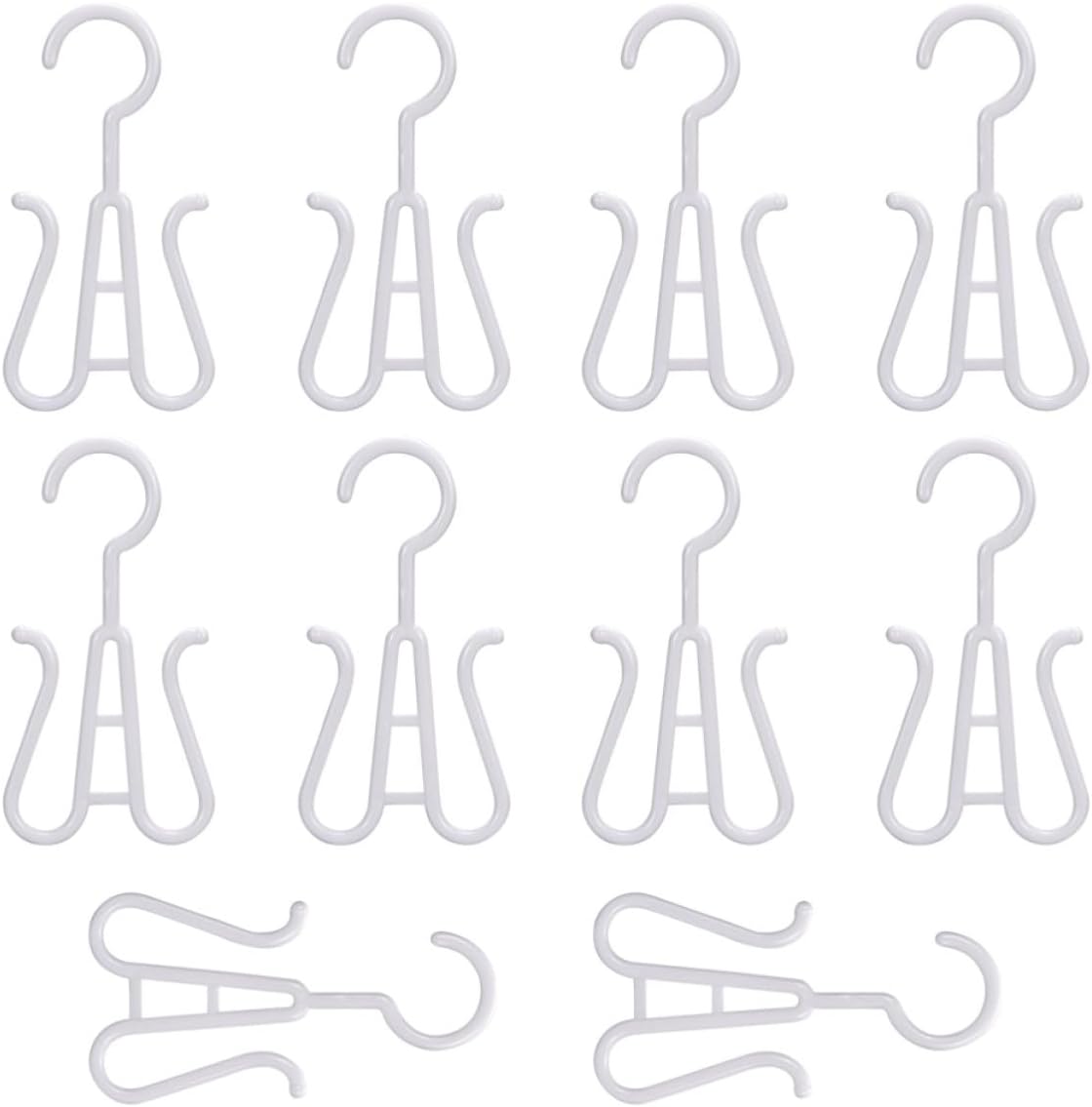 KICHOUSE 10 Pack Plastic Double Hook Shoe Hangers for Drying Storage