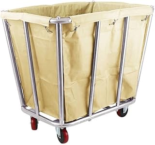 Cesta de Ropa Sucia con Ruedas Resistentes de 4 Pulgadas, Carrito para almacenar Ropa Sucia, Carrito de Servicio para Negocios, lavandería Industrial (Color: Amarillo, Forma: cónica, 10 elev