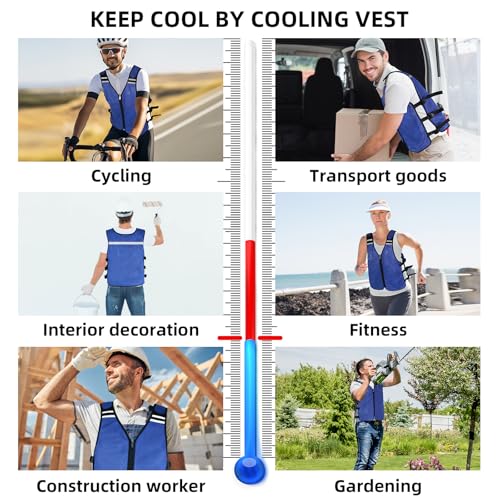 Image of Cooling Vest for Men&Women, Reflective Ice Vest with 32 PCS Ice Packs, Cool Jacket for Hot Weather Summer Workout