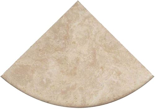 Tenedos Estante de ducha de esquina de baño de travertino claro Durango relleno de crema y afilado de alta calidad, 9 pulgadas (paquete de 2)