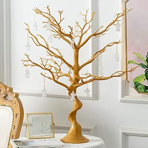 Zweige Baum Weihnachten Ostern Hochzeit, Hewory 75cm Gold KüNstlich Weihnachtsbaum für Weihnachtsdeko Osterdeko, AST AufhäNgen Ostereier Tree für Halloween Christmas Party Tisch Deko Cover