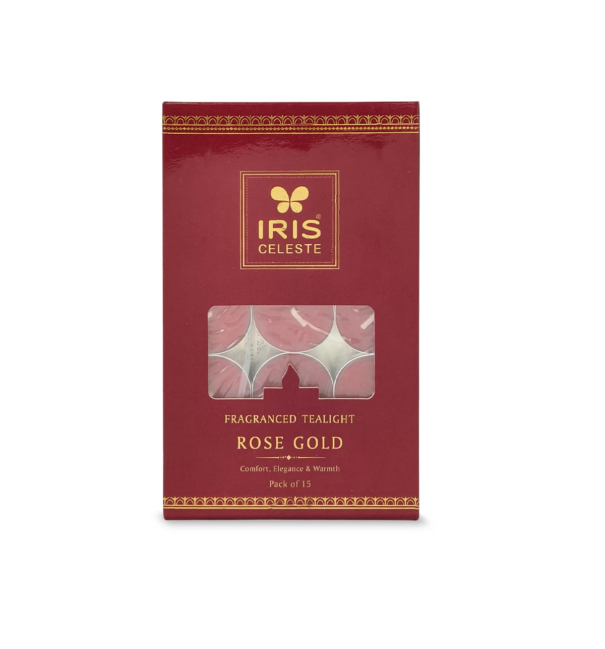 IRIS Celeste Scented Tealight Candles | Rose Gold Aroma | Pack of 15 (Rose Gold)-image-26