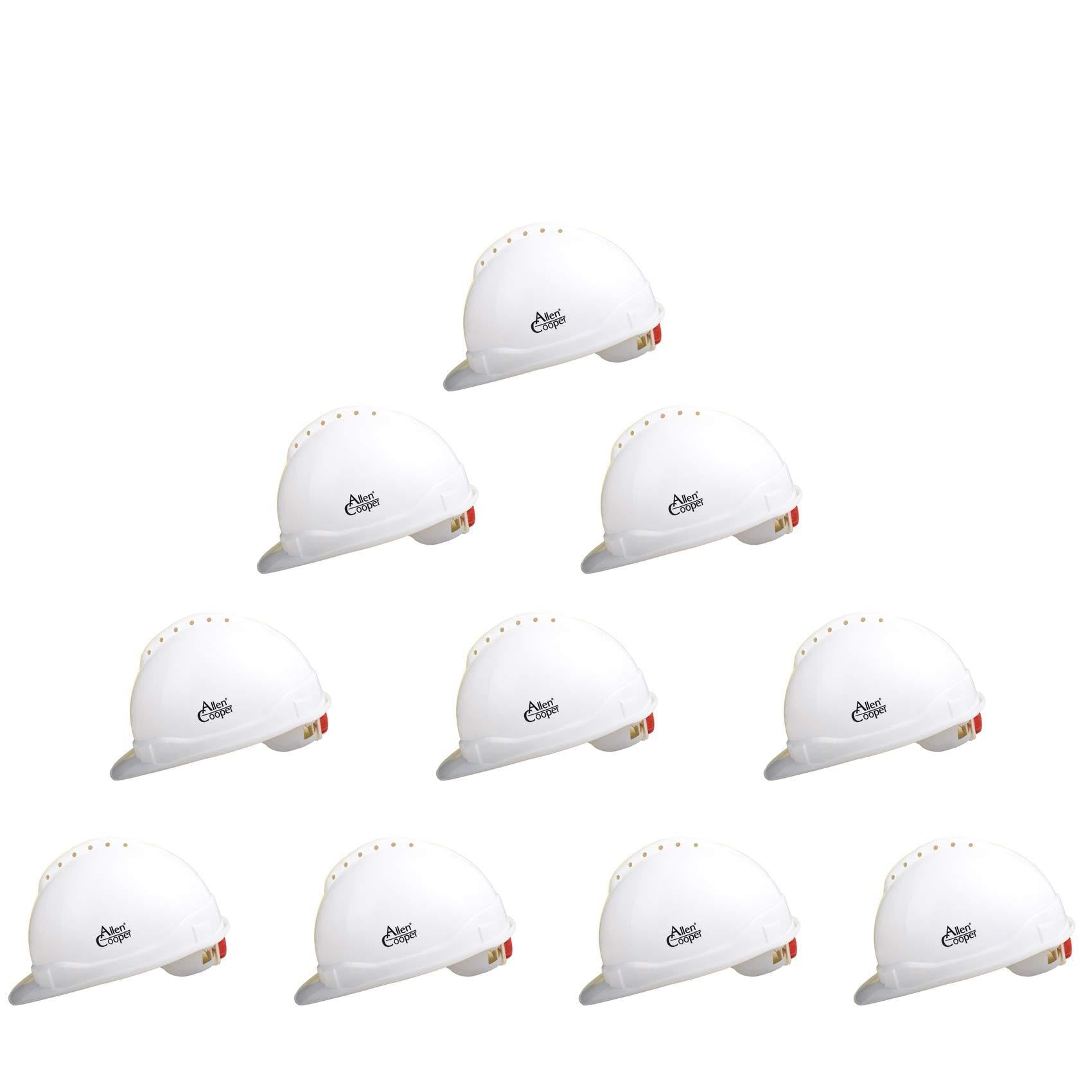 Allen Cooper Industrial Safety Helmet SH-722, Shell with Ventilation, Plastic Cradle with Ratchet adjustable Headband - WHITE (Pack Of 10) (B07XY13974) Amazon Price History, Amazon Price Tracker