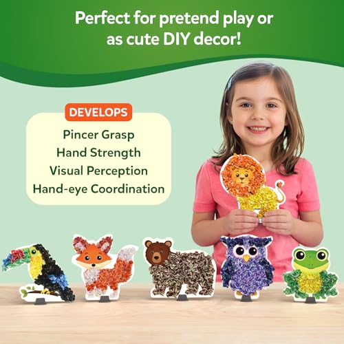 Image of Skillmatics Poke-in Art Animals Dirt-Free DIY Wooden Craft Kit for Kids, Creative Fine Motor Skills, Role Play & Room Decoration, Gift for Girls and Boys Ages 4, 5, 6, 7, 8, 9