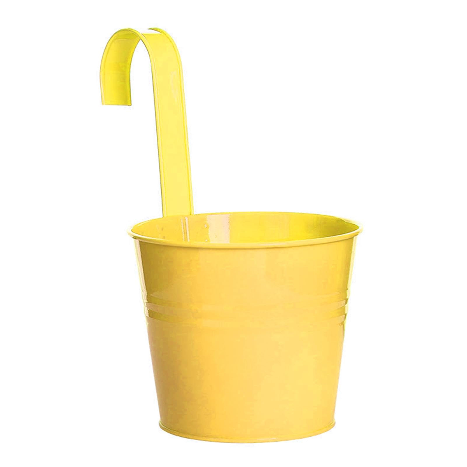 ulafbwur Plant Planter Hanging Flower Pot Sturdy Natural Style Iron Exquisite Metal Bucket for Balcony Balcony Planter Garden
