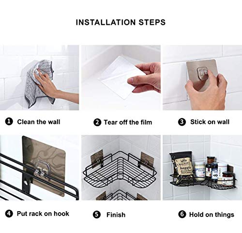 رف تخزين معدني ذاتي اللصق لزاوية الحمام من فادومس منظم للحمام الصلب ارفف زاوية 1 قطعة خليط صلب أسود