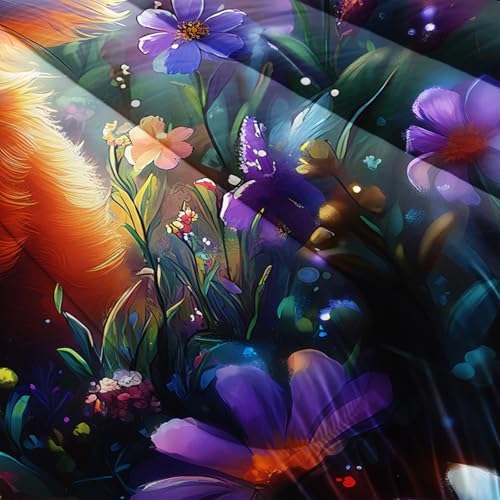 Image of AILONEN Kawaii Fox Comforter Set,Cartoon Fox Bedding Set Full Size for Kids Girls Boys,Cute Animal and Plants Flowers Duvet Set,3-Piece,1 Quilt + 2 Pillowcases,Soft Breathable