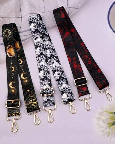 Image of Crossbody Purse Strap for Women Men Girls Boys Mother Girlfriend Gift, Replacement Bag Belt Strap for Purse Handbag Guitar Camera, Adjustable Canvas Wide Shoulder Strap with Golden Hooks