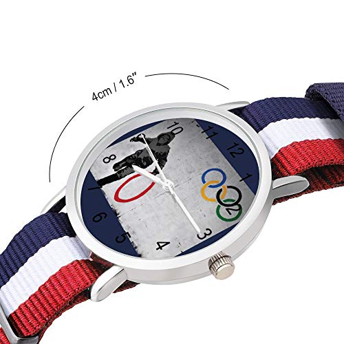 Banksy Olympische Ringdieb, Freizeitarmbanduhr, geflochtene Uhr mit Skala - 2