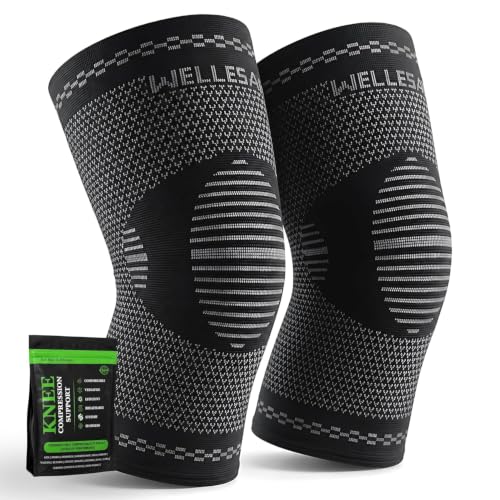 Image of WELLESA NeoSoft Knee Support Knee Cap for Men & Women | Pain Relief knee Brace Compression Knee Sleeve for pain relief vericose veins Sports, Gym & Injury Recovery (1 Pair) Medium
