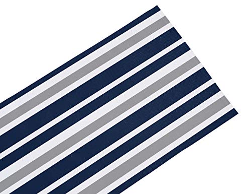 Stripe Table Runner-Navy Blue Gray White Cotton Linen-Long 72 Inche Dresser Scarves,Farmhouse Tablerunner For Kitchen Coffee/Dining/Sofa Table Bedroom Home Living Room,Scarf Decor For Holiday Dinner #TOP5