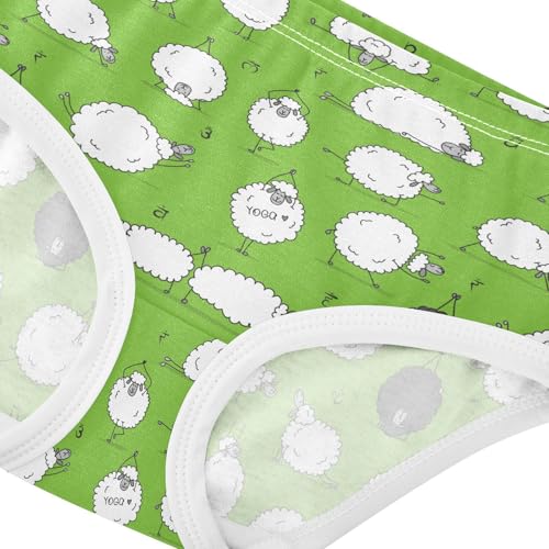 Girls' Underwear Funny Yoga Sheep Cotton Stretch Comfort Toddler Panties4