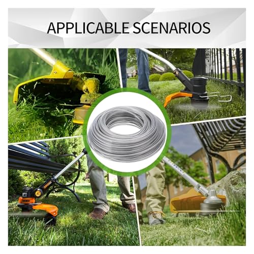 Fil d'acier 4mm pour tête de tondeuse à gazon et débroussailleuse robuste de 15m